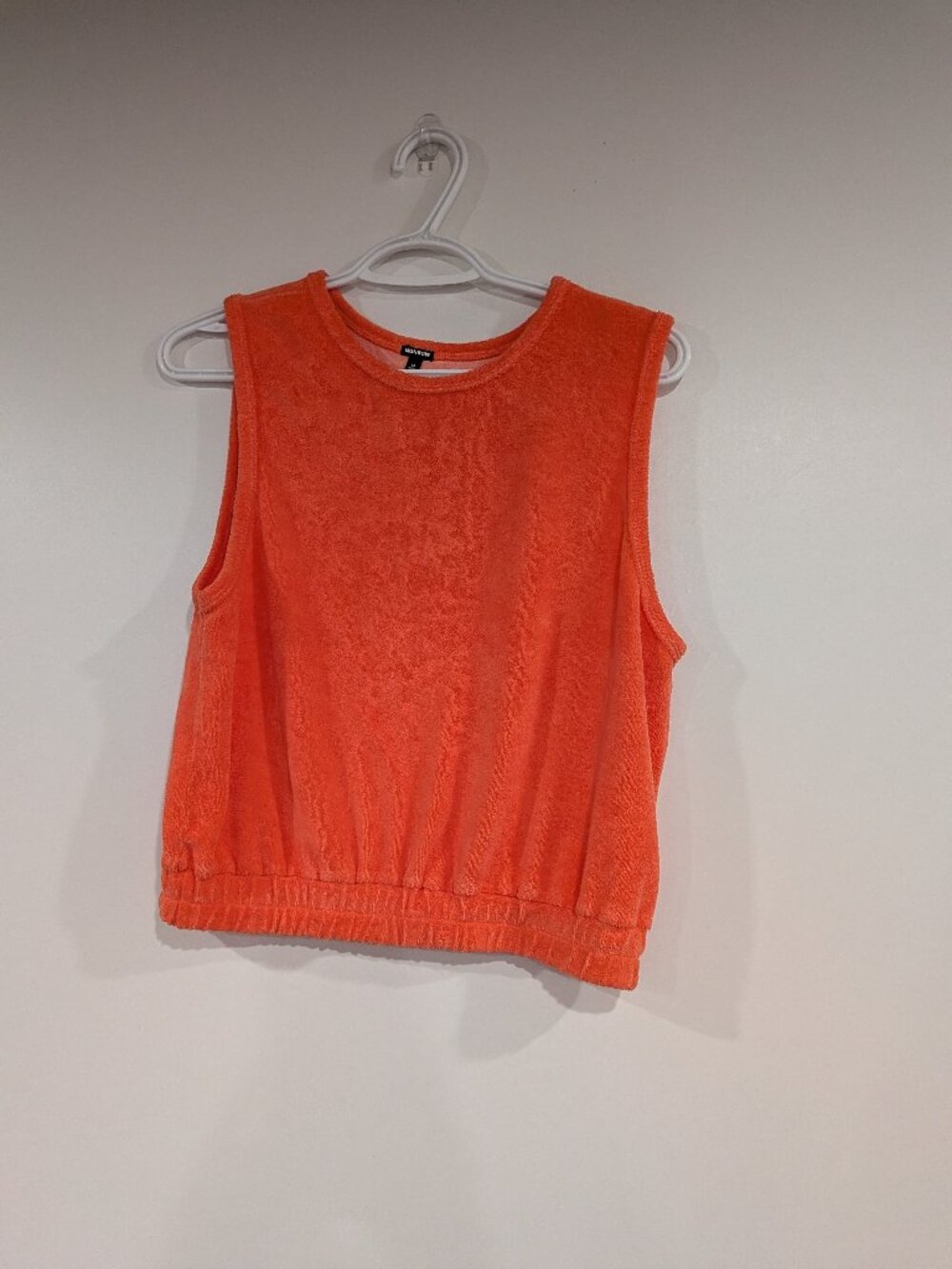 Monrow Terry Tank Top Coral Pink Orange Size Medium